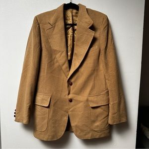 VTG Wallachs Men's 100% Camel Hair tan blazer sports jacket